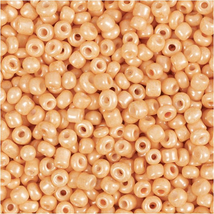 Rocaillesperler, dia. 3 mm, str. 8/0, hullstr. 0,6-1,0 mm, peach, 25 g/ 1 pk.
