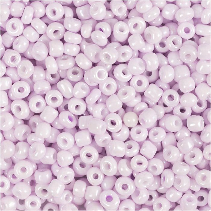 Rocaillesperler, dia. 3 mm, str. 8/0, hullstr. 0,6-1,0 mm, soft rosa, 25 g/ 1 pk.