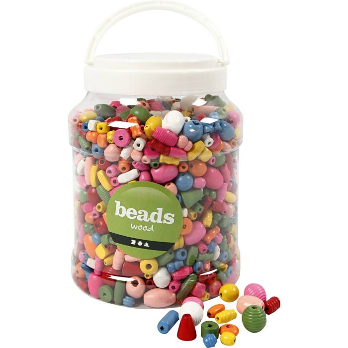 Treperler, dia. 5-28 mm, hullstr. 2,5-3 mm, ass. farger, 800 g, 2 l/ 1 spann
