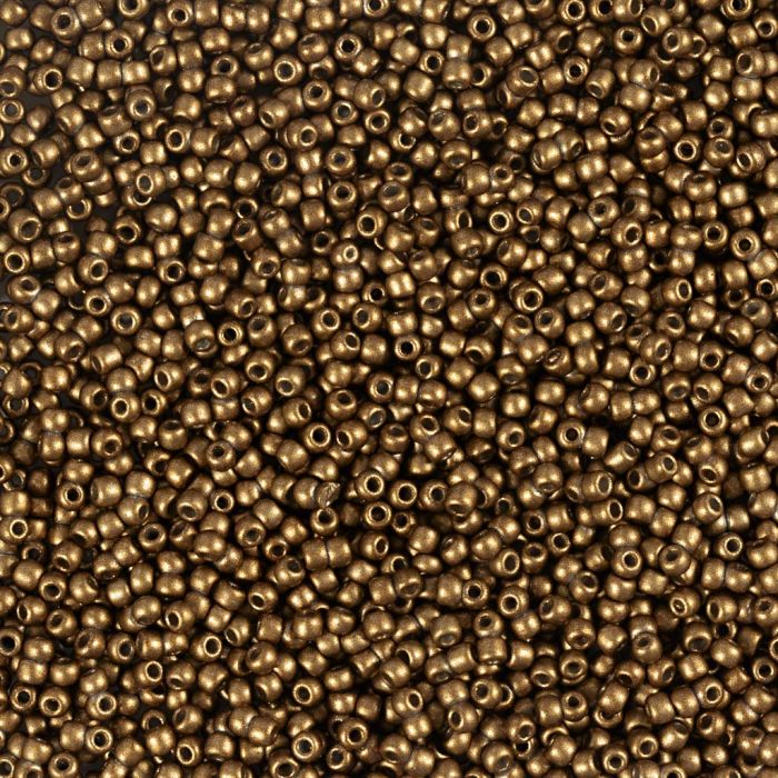 Rocaillesperler, nr. 15/0, dia. 1.7 mm, hullstr. 0,5-0,8 mm, bronse, 25 g/ 1 pk.