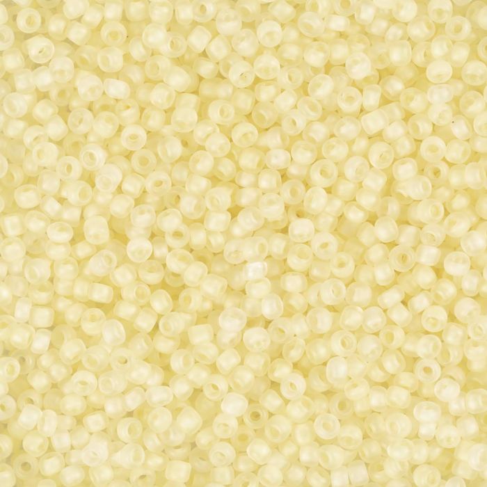 Rocaillesperler, nr. 15/0, dia. 1.7 mm, hullstr. 0,5-0,8 mm, matt frozen, hvit, 25 g/ 1 pk.