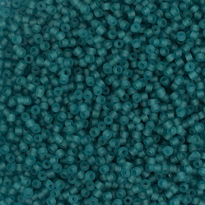 Rocaillesperler, nr. 15/0, dia. 1.7 mm, hullstr. 0,5-0,8 mm, matt frozen, turkis, 25 g/ 1 pk.