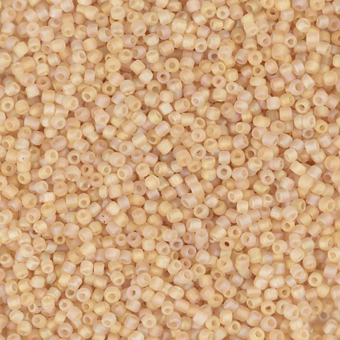 Rocaillesperler, nr. 15/0, dia. 1.7 mm, hullstr. 0,5-0,8 mm, matt frozen, beige, 25 g/ 1 pk.