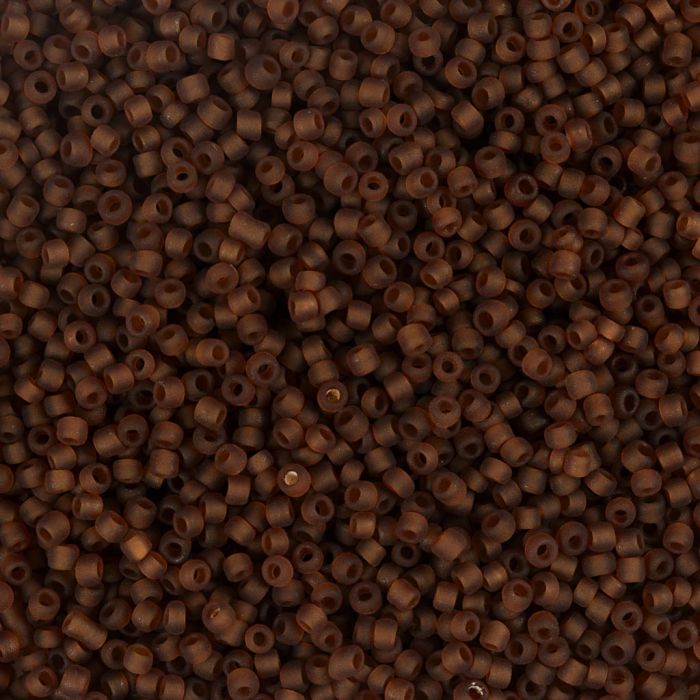Rocaillesperler, nr. 15/0, dia. 1.7 mm, hullstr. 0,5-0,8 mm, matt frozen, brun, 25 g/ 1 pk.