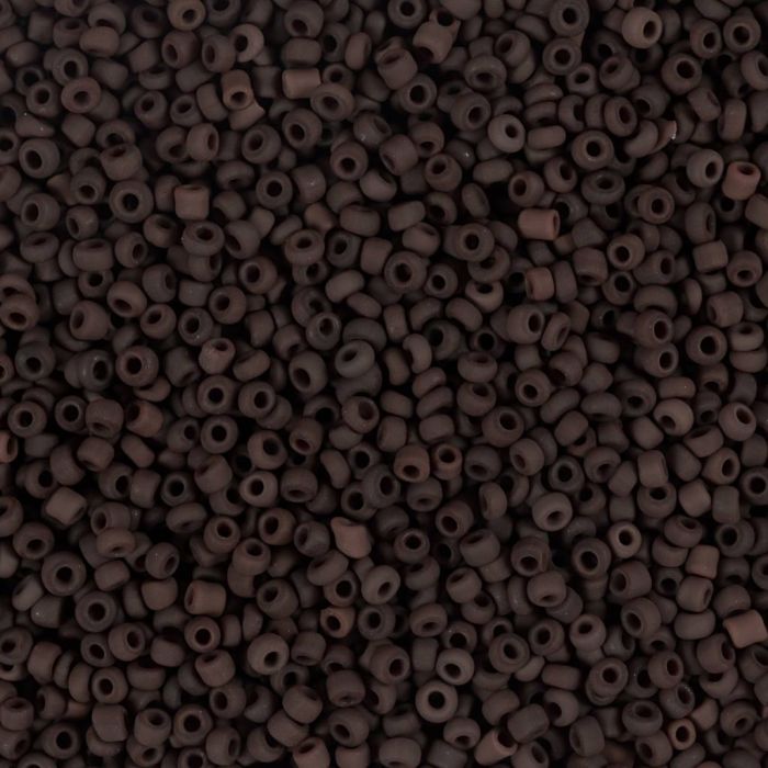 Rocaillesperler, nr. 15/0, dia. 1.7 mm, hullstr. 0,5-0,8 mm, matt frozen, rød, 25 g/ 1 pk.