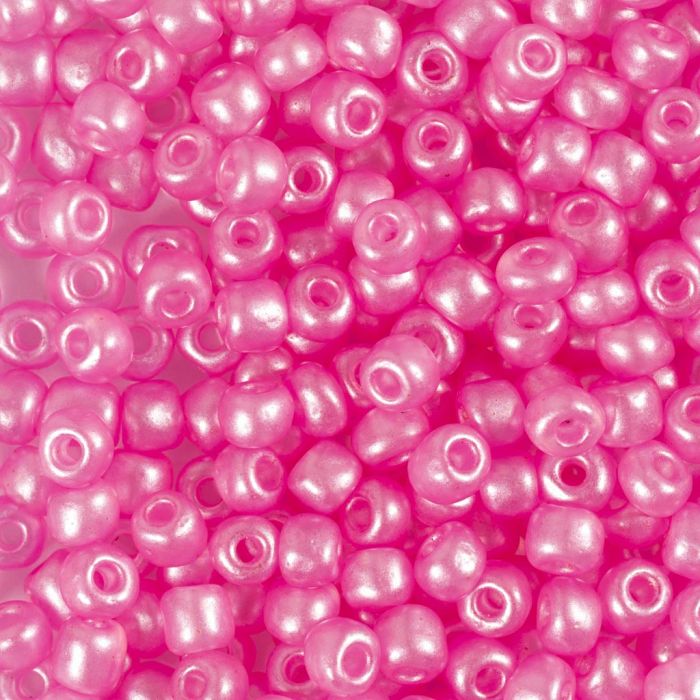 Rocaillesperler, nr. 6/0, dia. 4 mm, hullstr. 0,9-1,2 mm, lys rød, 25 g/ 1 pk.