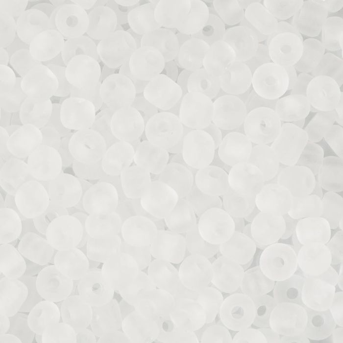 Rocaillesperler, nr. 6/0, dia. 4 mm, hullstr. 0,9-1,2 mm, hvit, 25 g/ 1 pk.