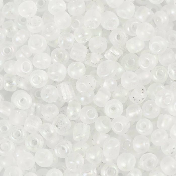 Rocaillesperler, nr. 6/0, dia. 4 mm, hullstr. 0,9-1,2 mm, krystall, 25 g/ 1 pk.
