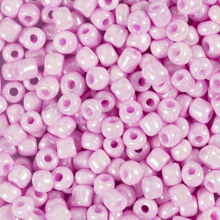 Rocaillesperler, nr. 6/0, dia. 4 mm, hullstr. 0,9-1,2 mm, soft rosa, 25 g/ 1 pk.