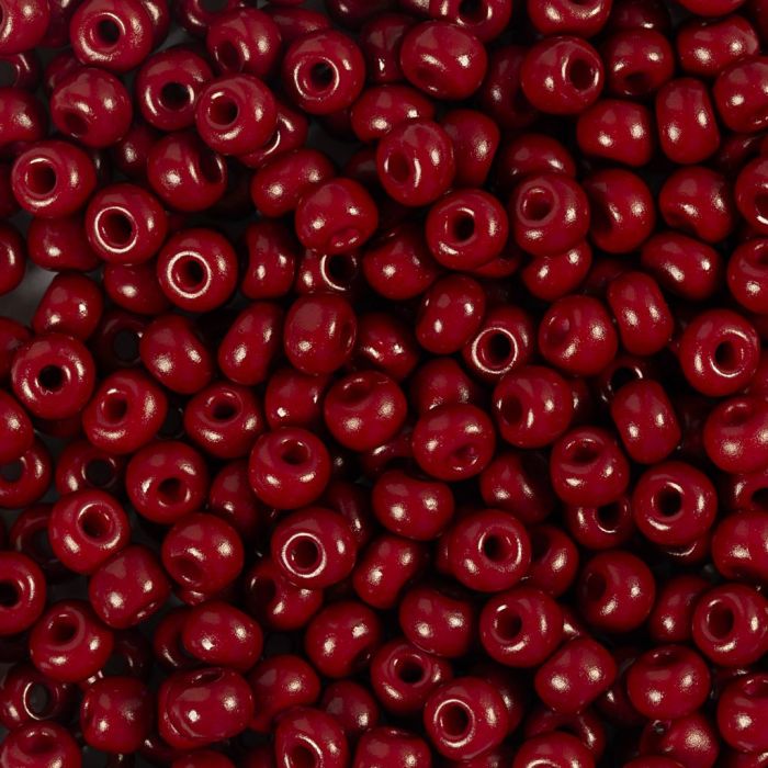 Rocaillesperler, nr. 6/0, dia. 4 mm, hullstr. 0,9-1,2 mm, matt frozen, rødbrun, 25 g/ 1 pk.