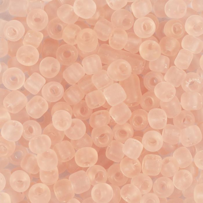 Rocaillesperler, nr. 6/0, dia. 4 mm, hullstr. 0,9-1,2 mm, peach ceter, 25 g/ 1 pk.
