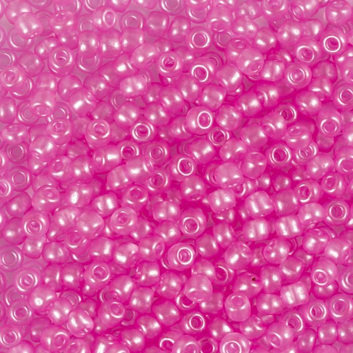 Rocaillesperler, nr. 8/0, dia. 3 mm, hullstr. 0,6-1,0 mm, lys rød, 25 g/ 1 pk.