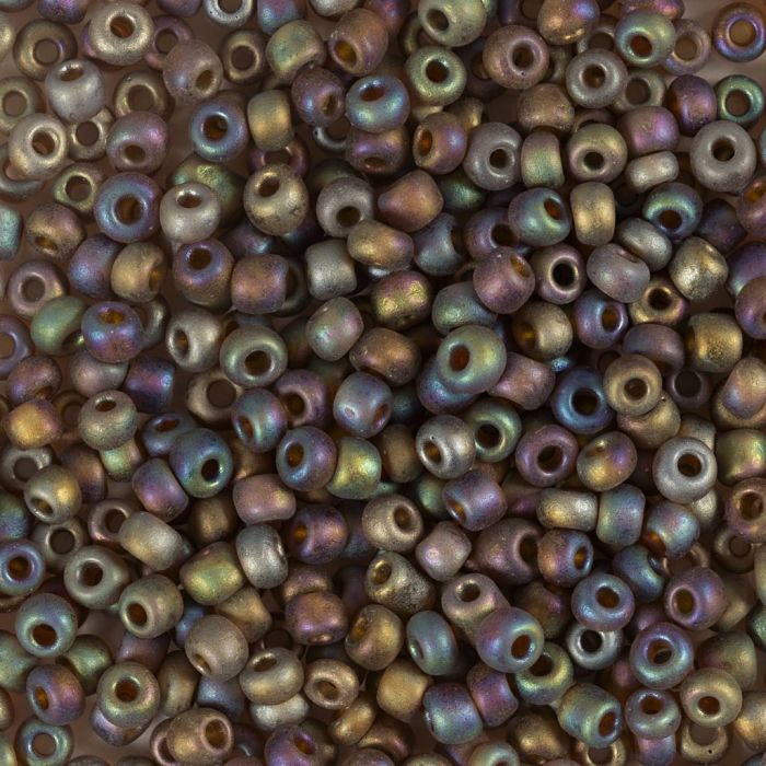 Rocaillesperler, nr. 8/0, dia. 3 mm, hullstr. 0,6-1,0 mm, light beige center, 25 g/ 1 pk.