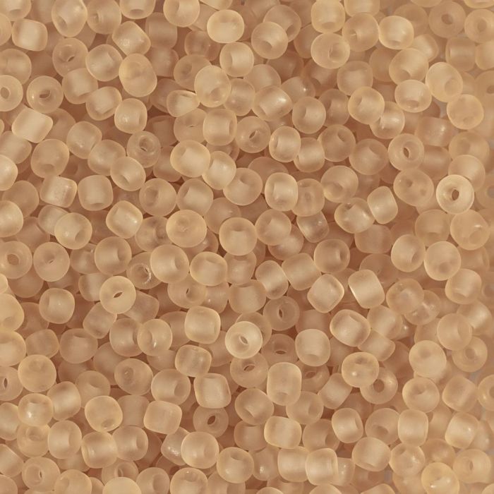 Rocaillesperler, nr. 8/0, dia. 3 mm, hullstr. 0,6-1,0 mm, peach ceter, 25 g/ 1 pk.