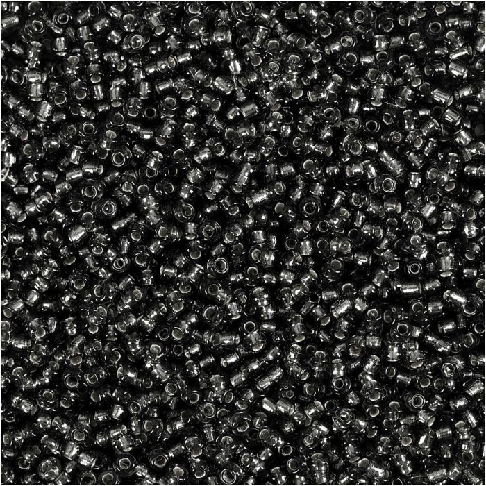 Rocaillesperler, dia. 1,7 mm, str. 15/0, hullstr. 0,5-0,8 mm, grågrønn, 25 g/ 1 pk.