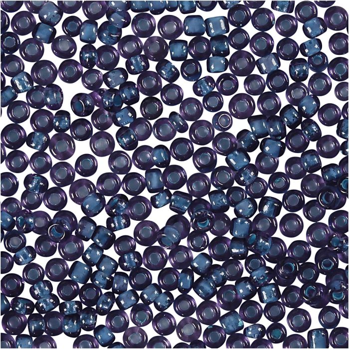 Rocaillesperler, dia. 1,7 mm, str. 15/0, hullstr. 0,5-0,8 mm, lilla, 25 g/ 1 pk.
