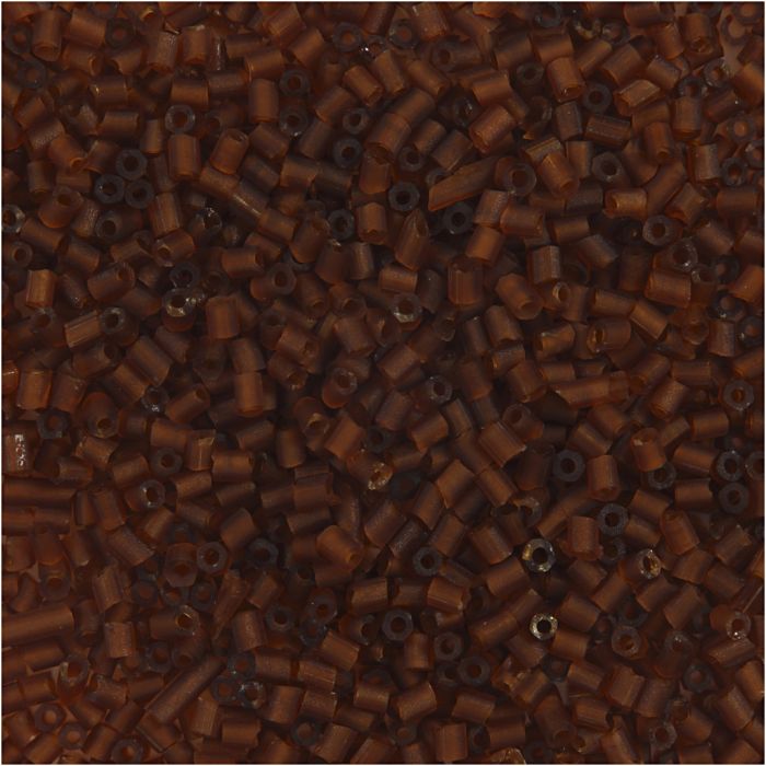 Rocaillesperler 2-cut, dia. 1,7 mm, str. 15/0, hullstr. 0,5 mm, brun, 25 g/ 1 pk.