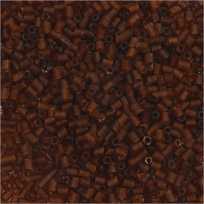 Rocaillesperler 2-cut, dia. 1,7 mm, str. 15/0, hullstr. 0,5 mm, brun, 500 g/ 1 pose