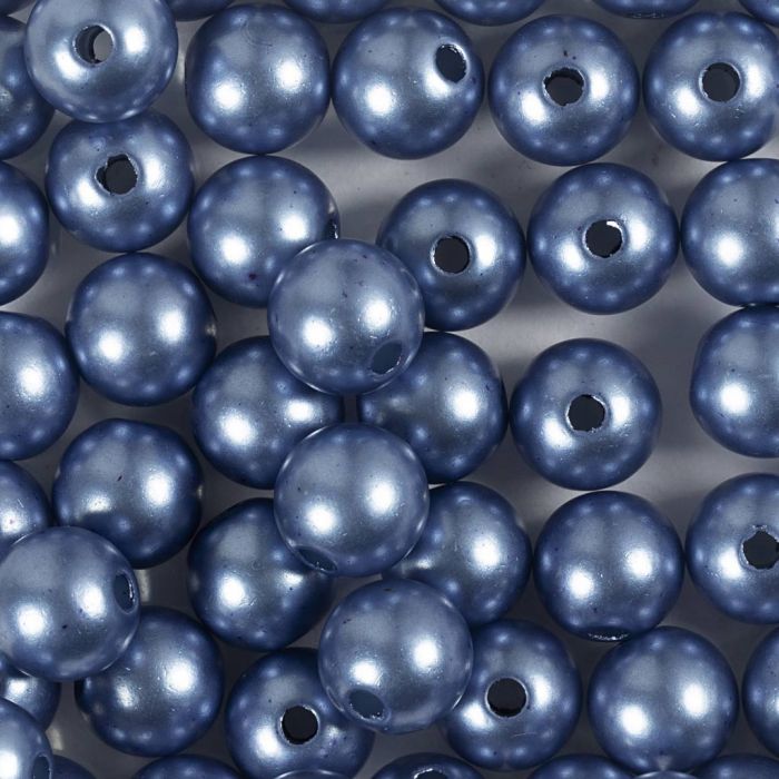 Voksperler, dia. 8 mm, hullstr. 1 mm, blå, 50 stk., 20 g/ 1 pk.