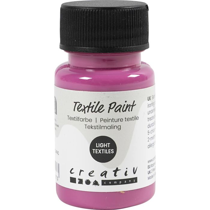 Tekstilmaling, semi opaque, pink, 50 ml/ 1 fl.