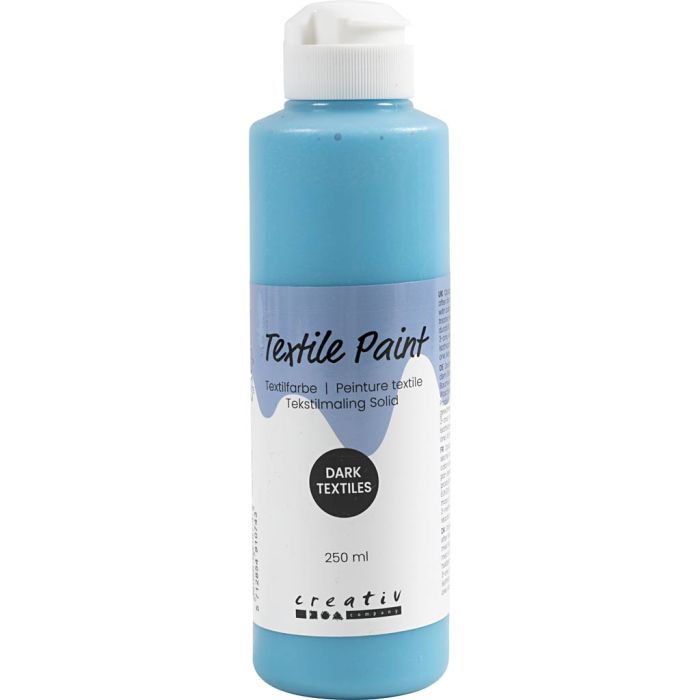 Tekstilmaling, dekkende, turkisblå, 250 ml/ 1 fl.