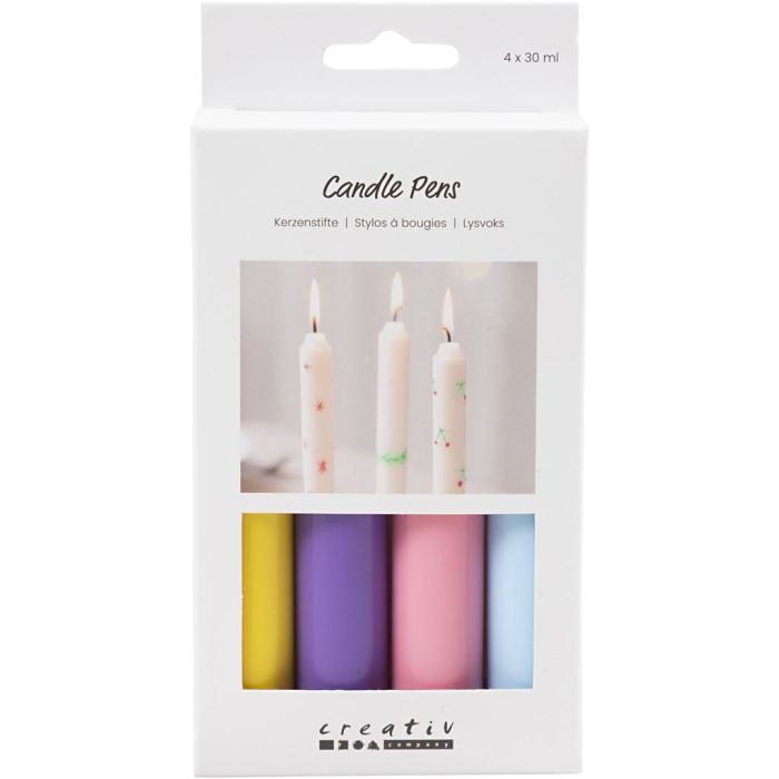 Lyspenner, lys blå, lys pink, lilla, gul, 4x30 ml/ 1 pk.