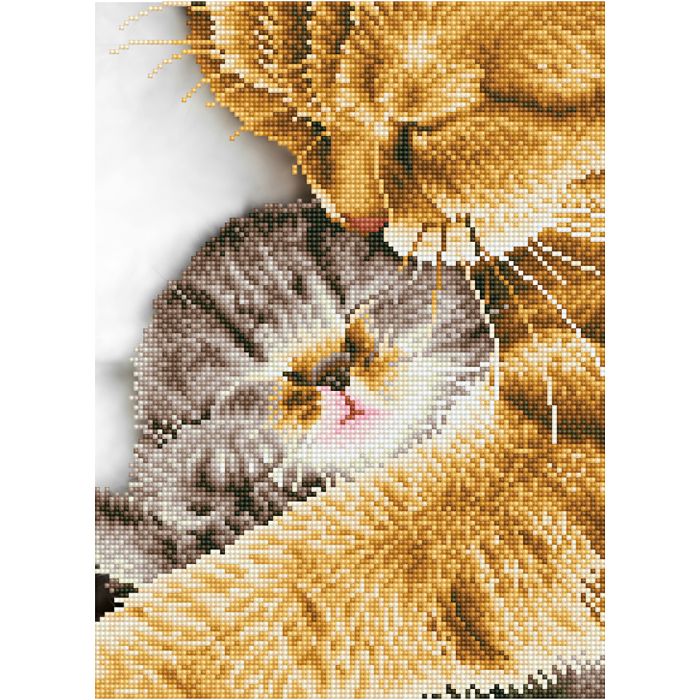 Diamant Dotz, Katt og kattunge, str. 35,5x45,7 cm, 1 pk.