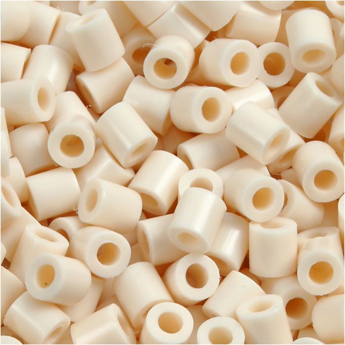 Rørperler, str. 5x5 mm, hullstr. 2,5 mm, medium, lys beige (32251), 6000 stk./ 1 pk.