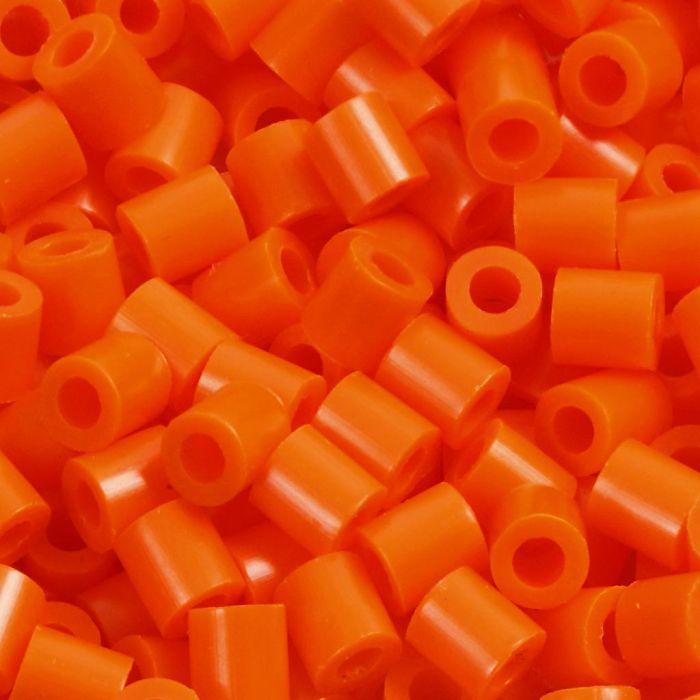 Rørperler, str. 5x5 mm, hullstr. 2,5 mm, medium, orange, klar (32233), 1100 stk./ 1 pk.