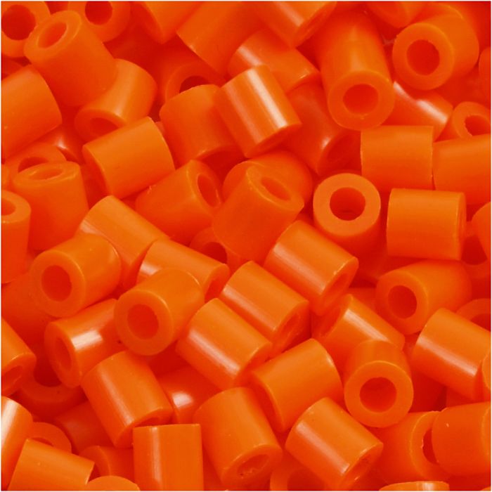 Rørperler, str. 5x5 mm, hullstr. 2,5 mm, medium, orange, klar (32233), 6000 stk./ 1 pk.