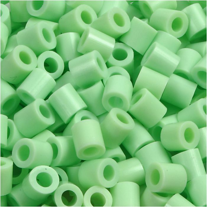 Rørperler, str. 5x5 mm, hullstr. 2,5 mm, medium, grønn pastell (32252), 6000 stk./ 1 pk.