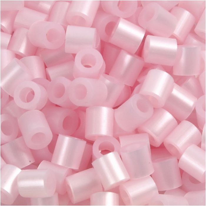 Rørperler, str. 5x5 mm, hullstr. 2,5 mm, medium, rosa perlemor (32259), 1100 stk./ 1 pk.