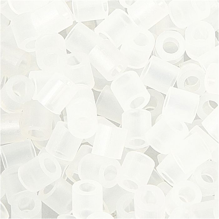Rørperler, str. 5x5 mm, hullstr. 2,5 mm, medium, klar transparent (32264), 1100 stk./ 1 pk.