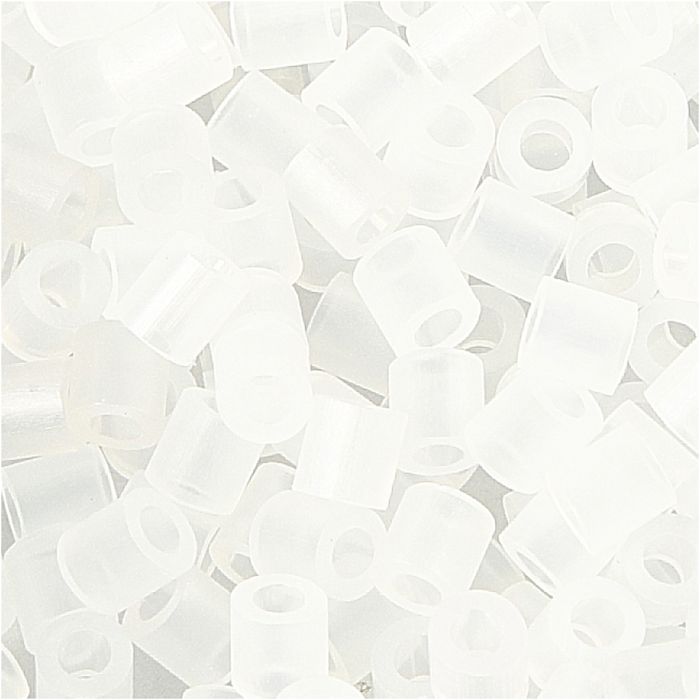 Rørperler, str. 5x5 mm, hullstr. 2,5 mm, medium, klar transparent (32264), 6000 stk./ 1 pk.