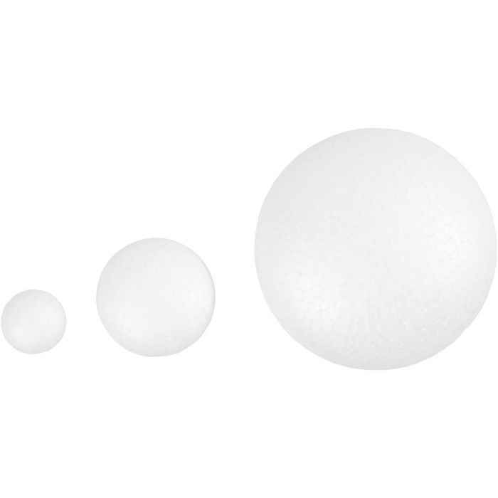 Isopor UFO, oval, dia. 3+9+12 cm, tykkelse 2+3+6 cm, ca. 70+110+240 stk., 420 stk./ 1 pk.