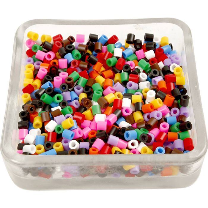Rørperler, str. 5x5 mm, hullstr. 2,5 mm, medium, standardfarger, 30000 stk./ 1 pk.
