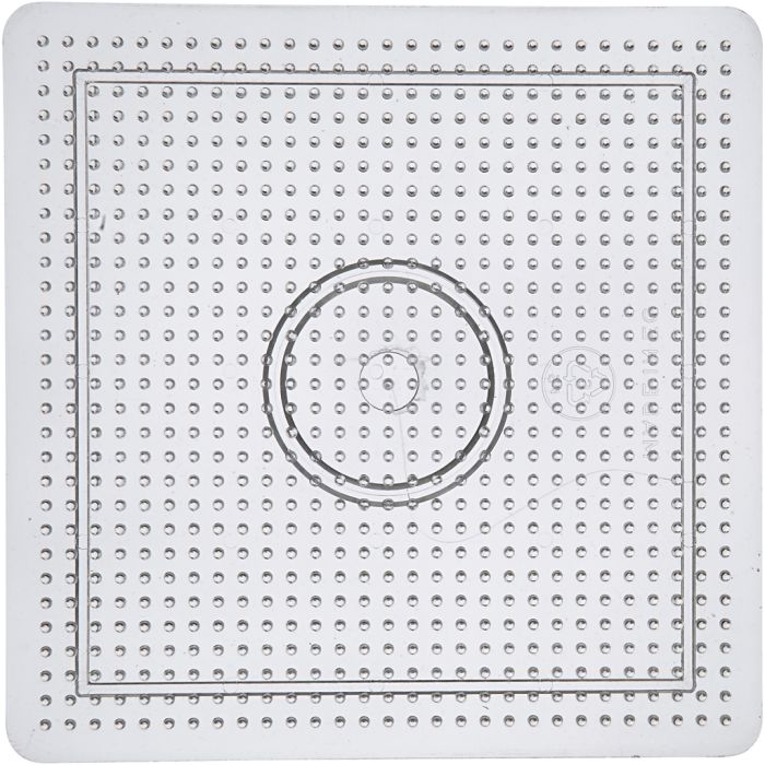 Perleplate, str. 14,5x14,5 cm, medium, klar, 1 stk.