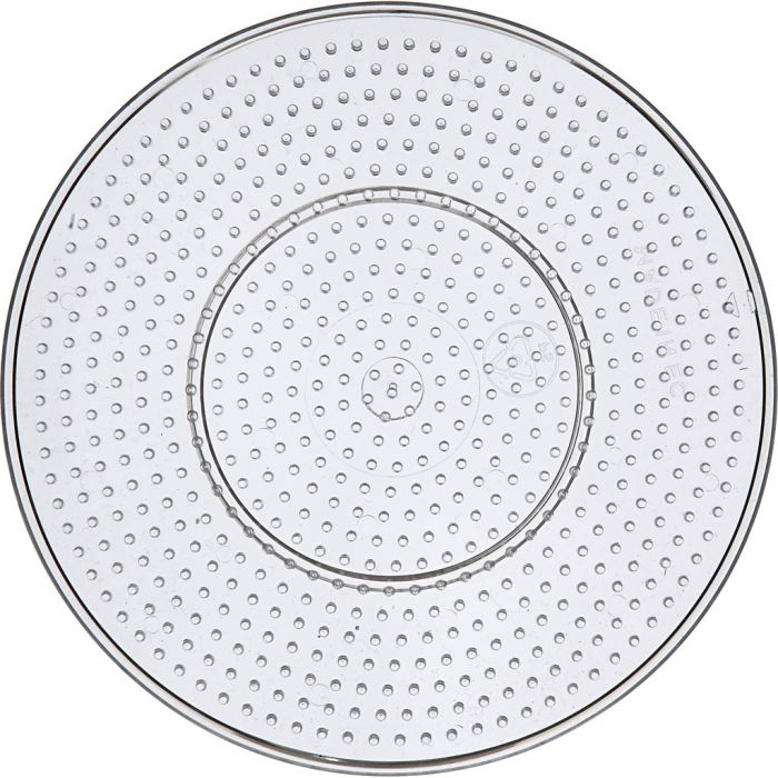 Perleplate, stor rund, str. 15 cm, medium, transparent, 1 stk.