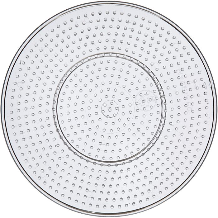 Perleplate, stor rund, dia. 15 cm, medium, klar, 1 stk.