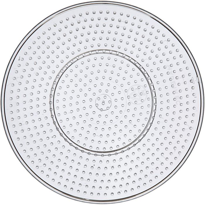 Perleplate, stor rund, dia. 15 cm, medium, klar, 10 stk./ 1 pk.