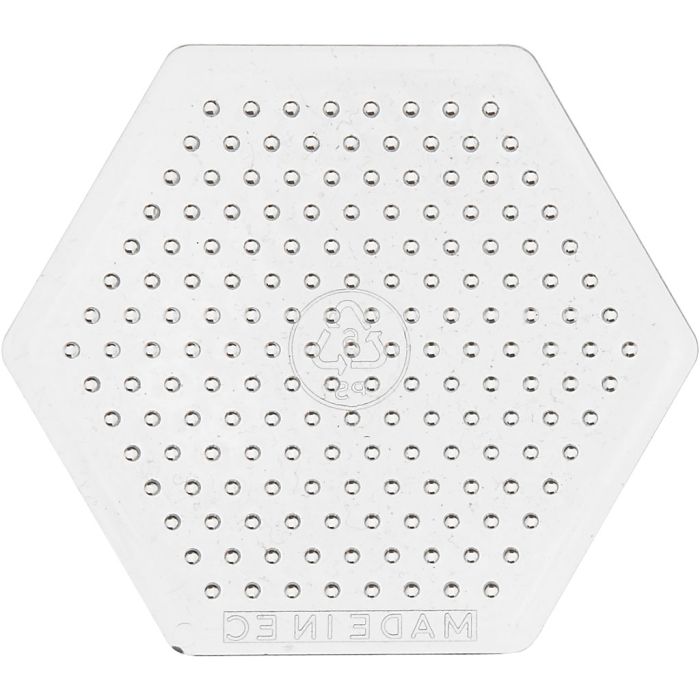 Perleplate, str. 7 cm, medium, klar, 1 stk.