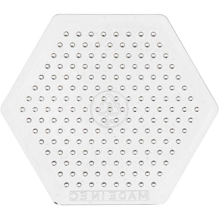 Perleplate, liten sekskant, str. 7 cm, medium, 10 stk./ 1 pk.