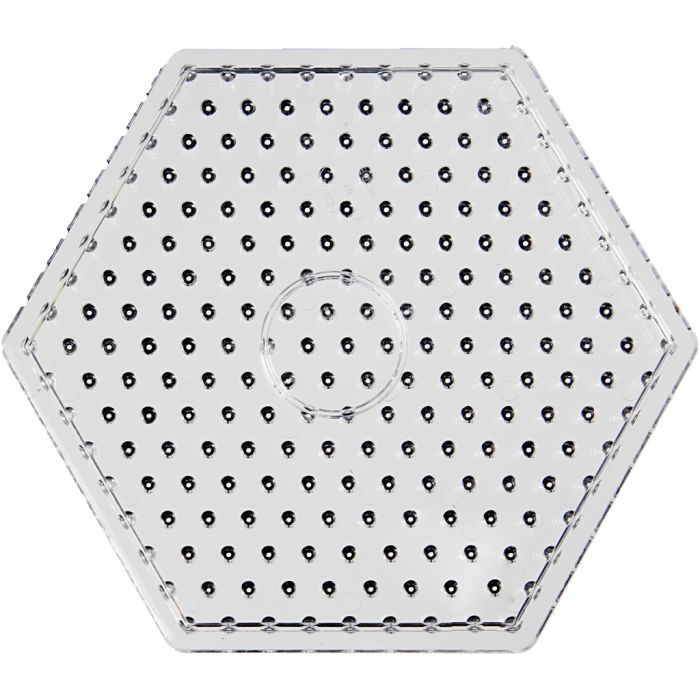Perleplate, hexagon, str. 17,5x17,5 cm, JUMBO, klar, 1 stk.