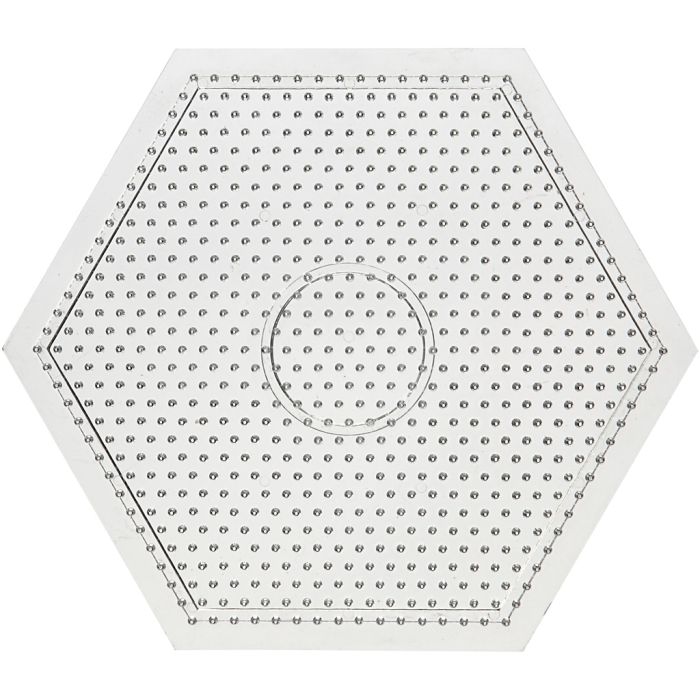 Perleplate, stor sekskant, str. 15x15 cm, medium, 10 stk./ 1 pk.