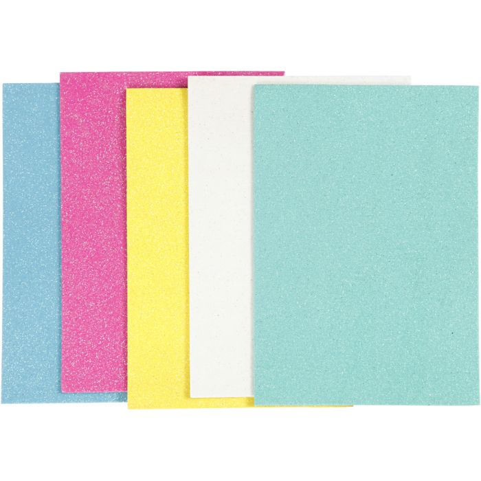 Mosgummi, A5, ark 148x210 mm, tykkelse 2 mm, pastellfarger, 5 ark/ 1 pk.