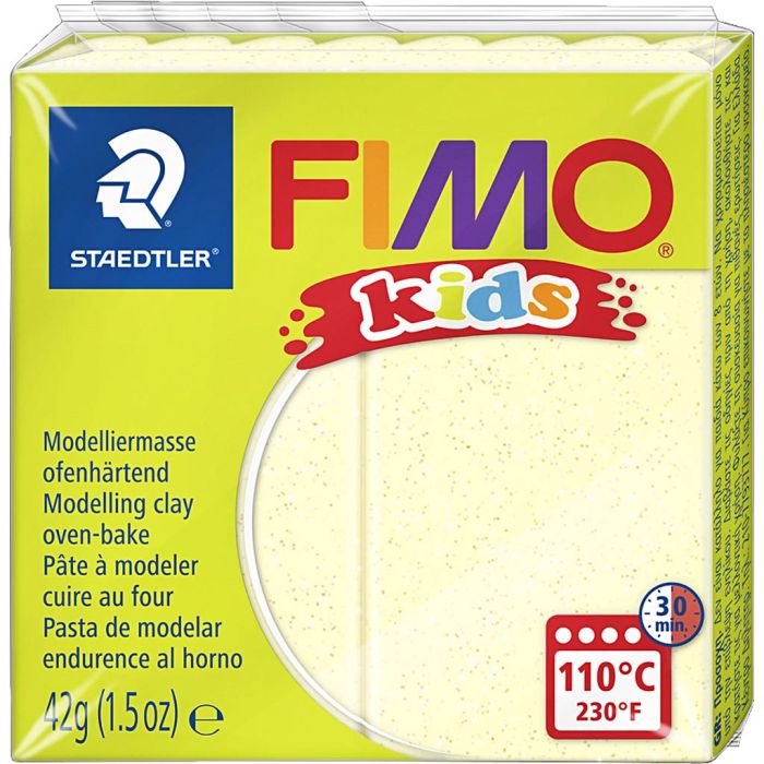 FIMO® Kids Leire, glitter, perlegul, 42 g/ 1 pk.