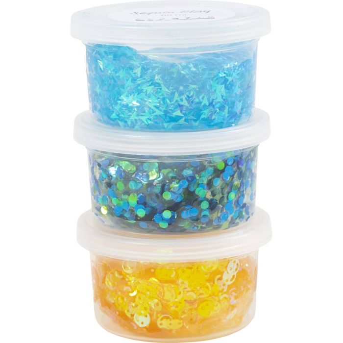 Sequin Clay, blå/grønn harmoni, 3x60 g/ 1 pk.