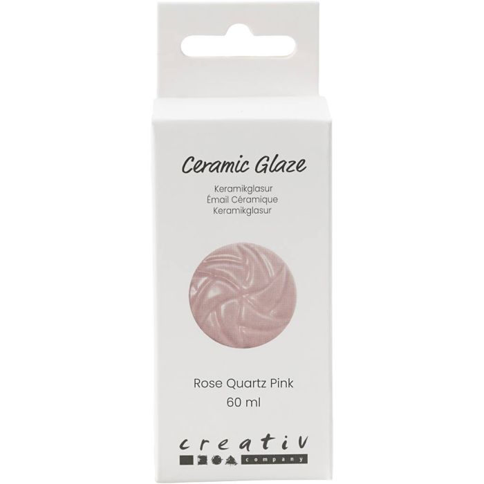 Keramikkglasur, 984-1101 °C, dekkende, rose, 60 ml/ 1 boks