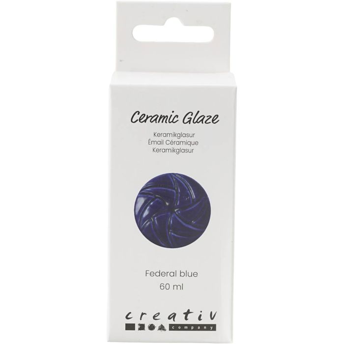 Keramikkglasur, 984-1101 °C, dekkende, federal blue, 60 ml/ 1 boks