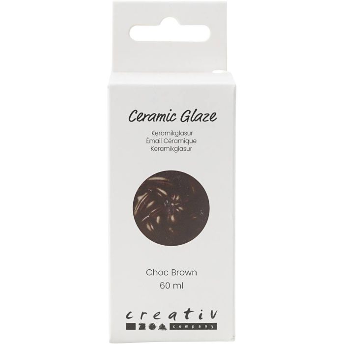 Keramikkglasur, 984-1101 °C, dekkende, chocolate brown, 60 ml/ 1 boks